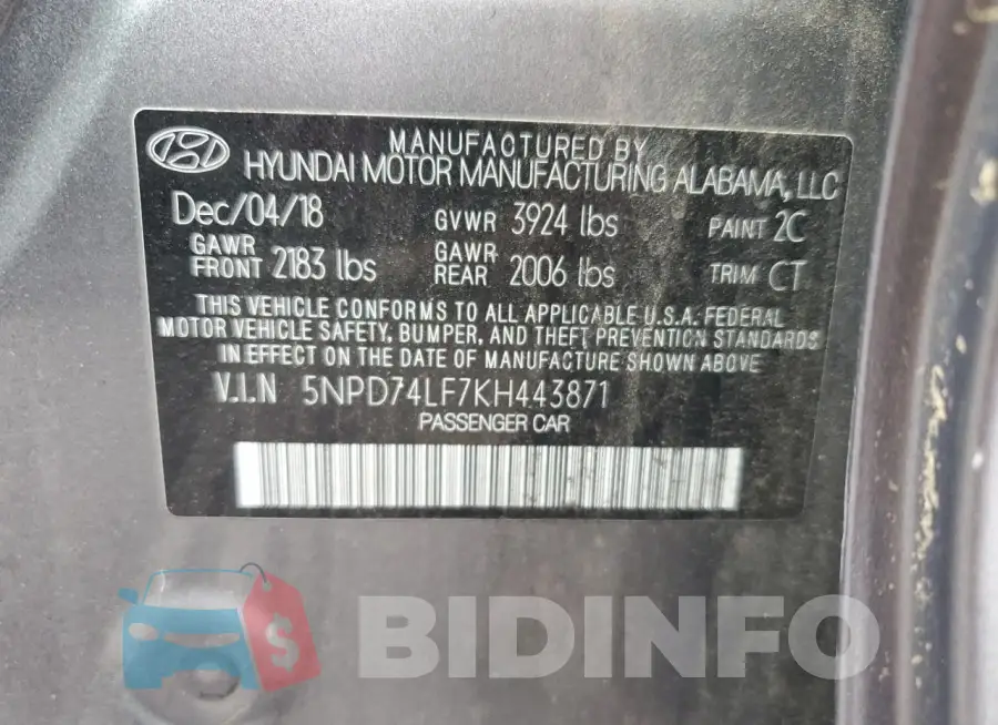 5NPD74LF7KH443871 Photo# 12