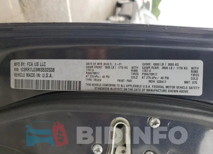 1C6RR7LG9MS532038 Photo# 12