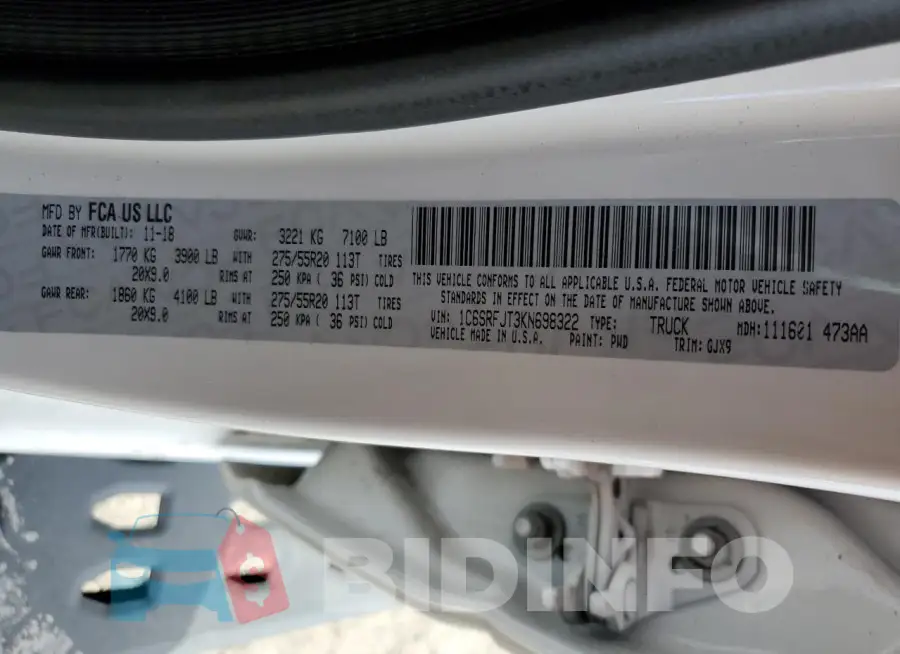 1C6SRFJT3KN698322 Photo# 13