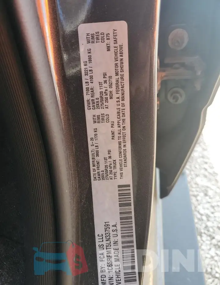 1C6SRFMT5LN337591 Photo# 12