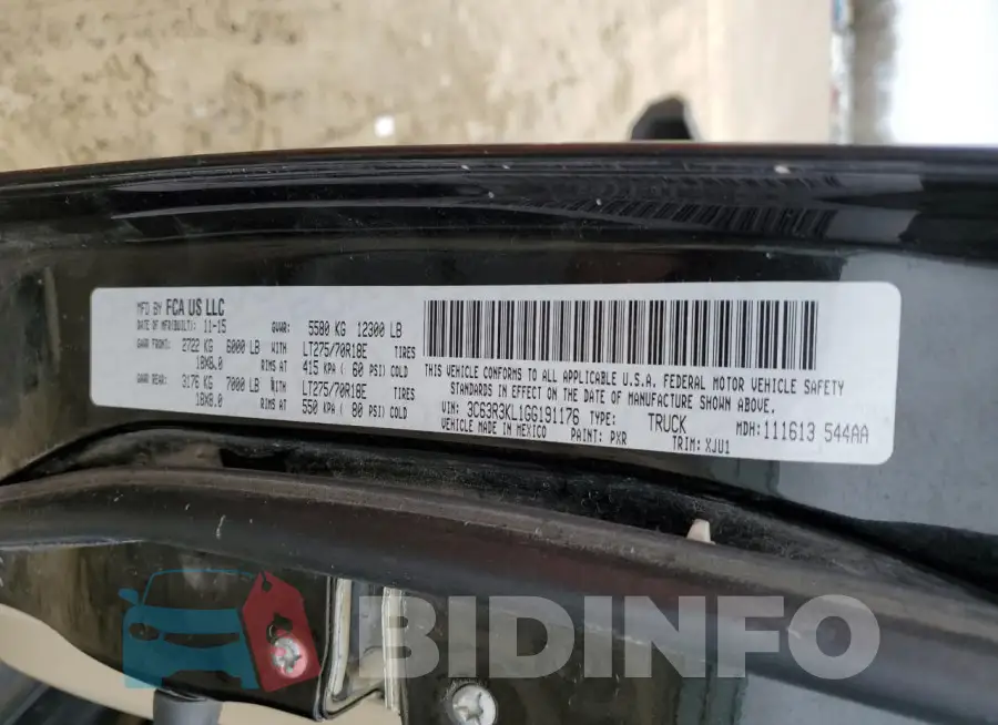 3C63R3KL1GG191176 Photo# 12