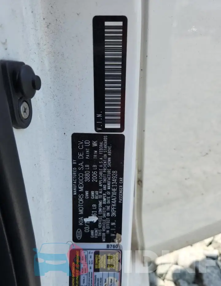 3KPFK4A7XHE134928 Photo# 12