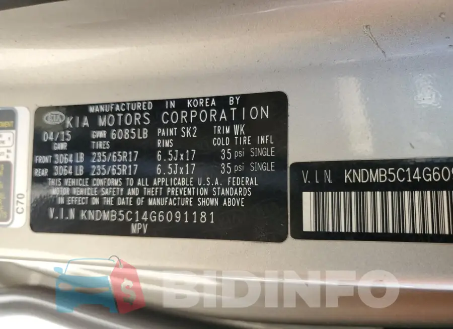 KNDMB5C14G6091181 Photo# 13