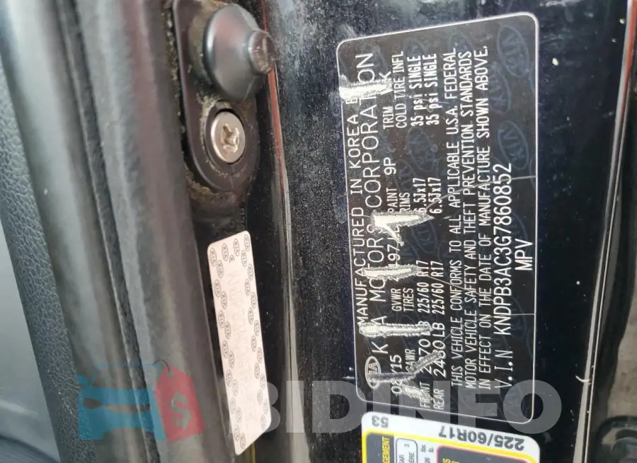 KNDPB3AC3G7860852 Photo# 13