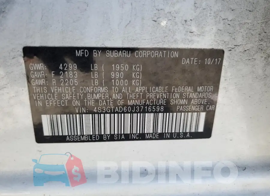 4S3GTAD60J3716598 Photo# 12