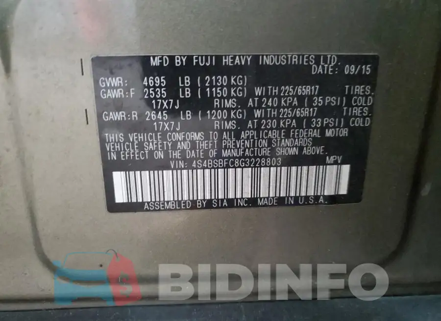 4S4BSBFC8G3228803 Photo# 13