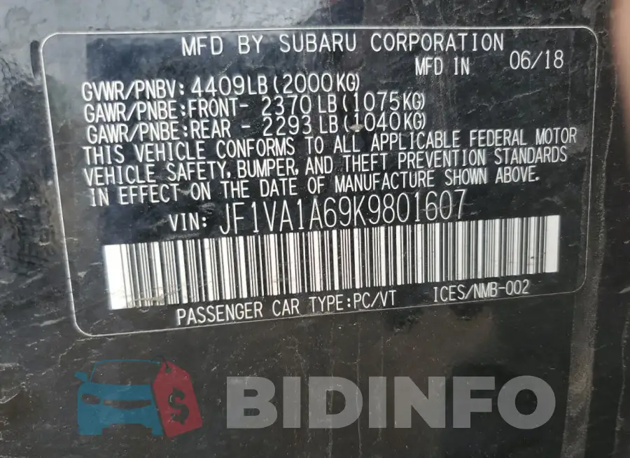 JF1VA1A69K9801607 Photo# 12