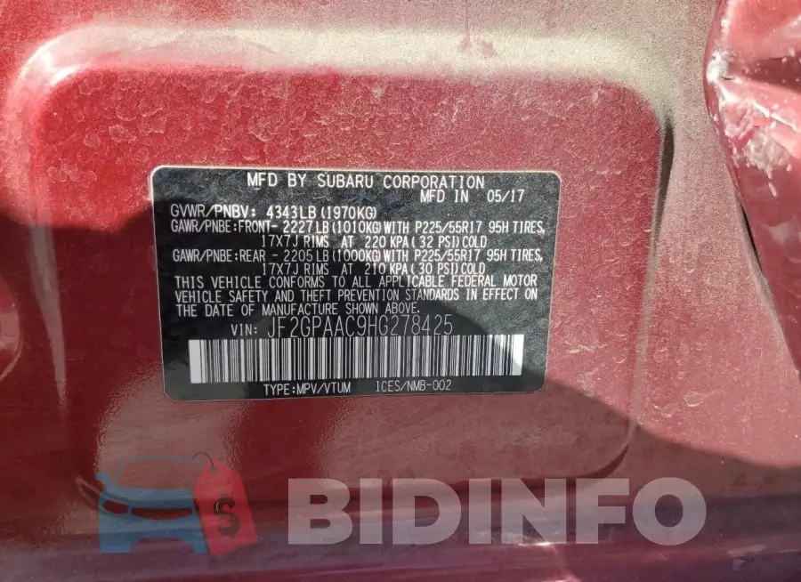 JF2GPAAC9HG278425 Photo# 12