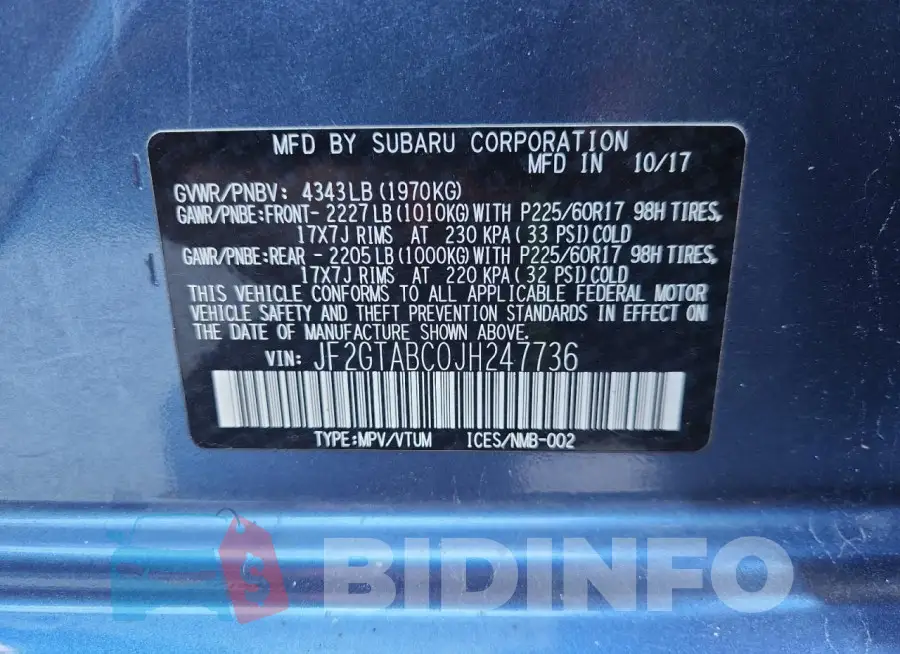 JF2GTABC0JH247736 Photo# 14