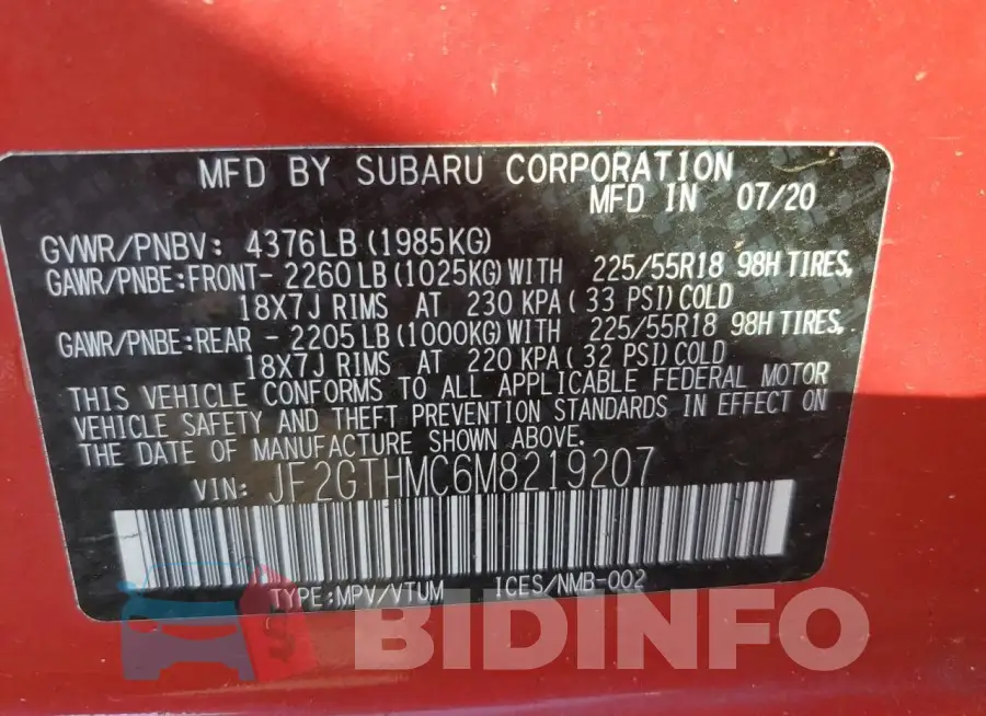 JF2GTHMC6M8219207 Photo# 12