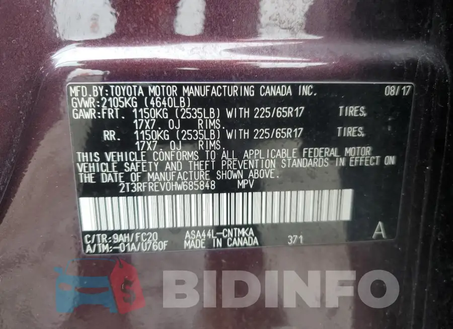 2T3RFREV0HW685848 Photo# 13