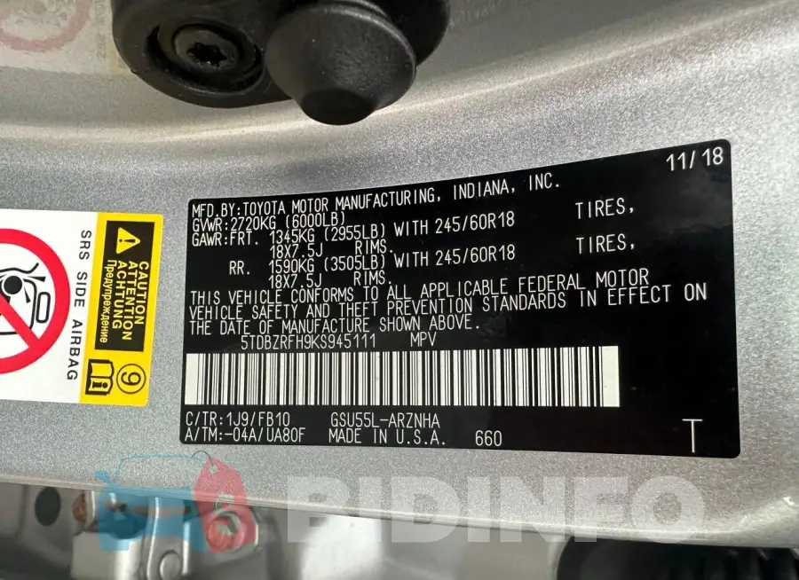 5TDBZRFH9KS945111 Photo# 10