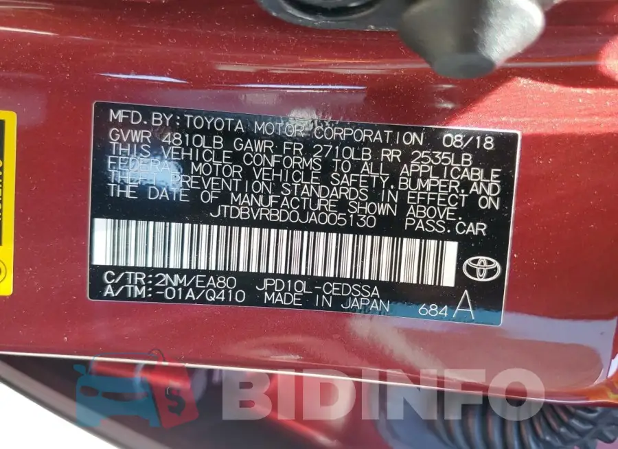 JTDBVRBD0JA005130 Photo# 12