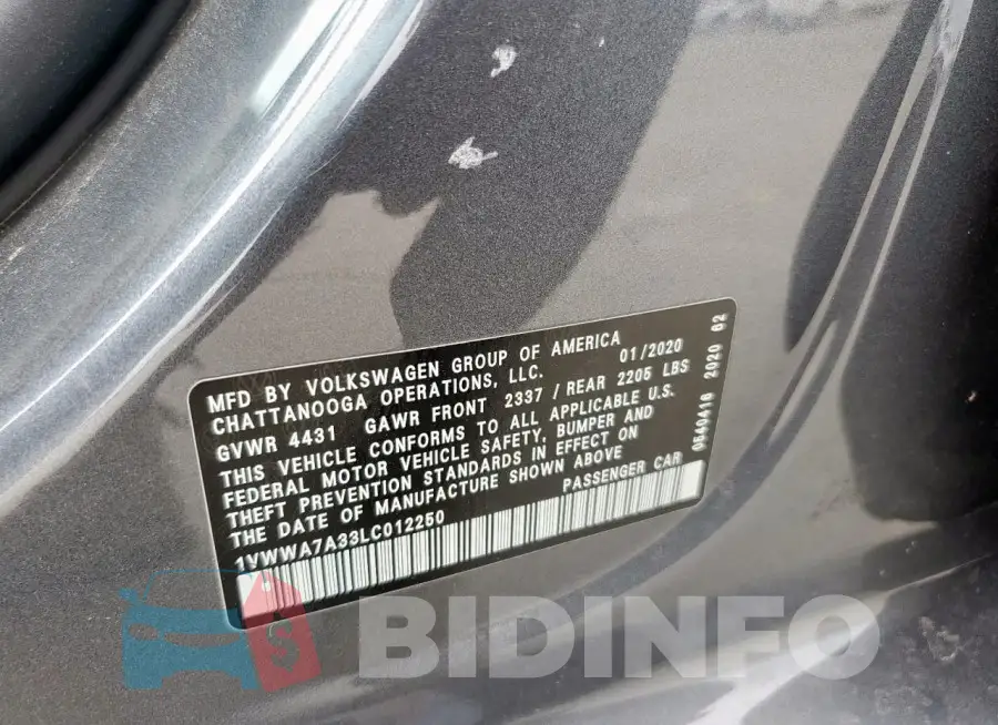 1VWWA7A33LC012250 Photo# 12