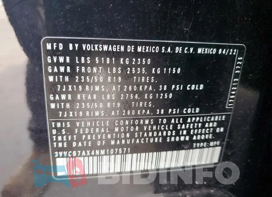 3VVCB7AX4NM107571 Photo# 13