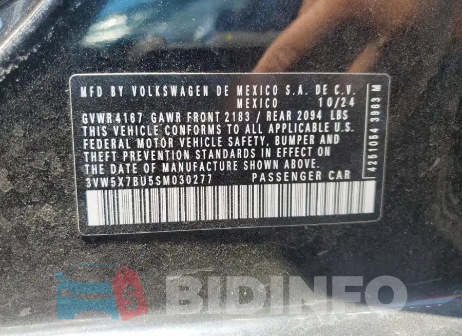 3VW5X7BU5SM030277 Photo# 12