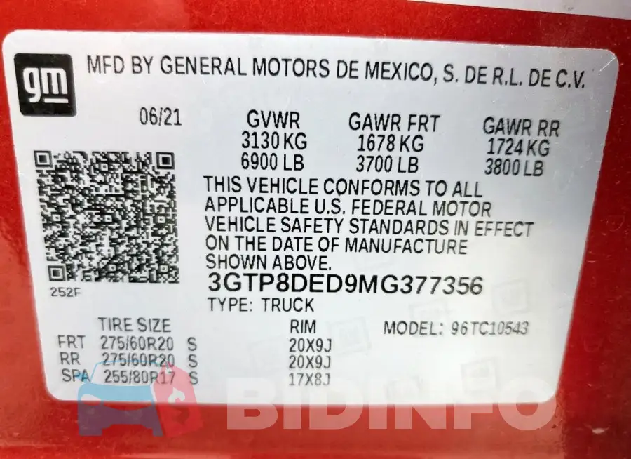3GTP8DED9MG377356 Photo# 12
