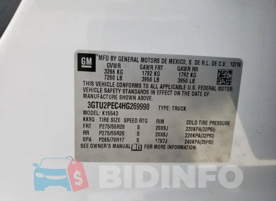 3GTU2PEC4HG269990 Photo# 12