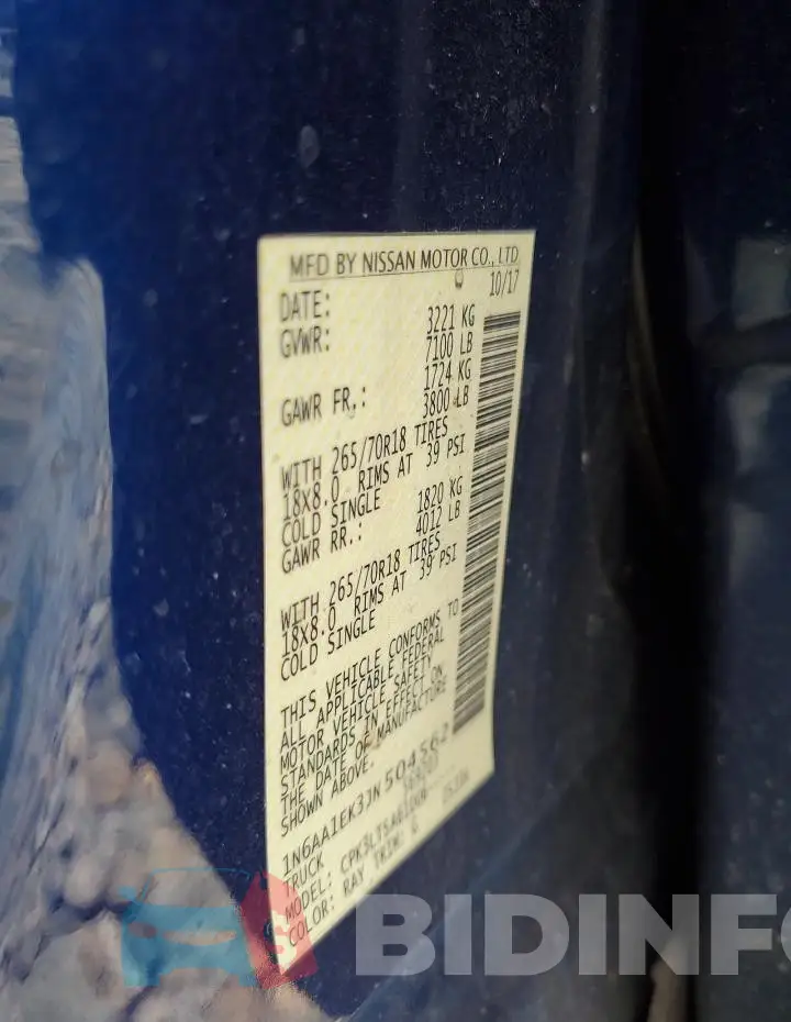 1N6AA1EK3JN504562 Photo# 12
