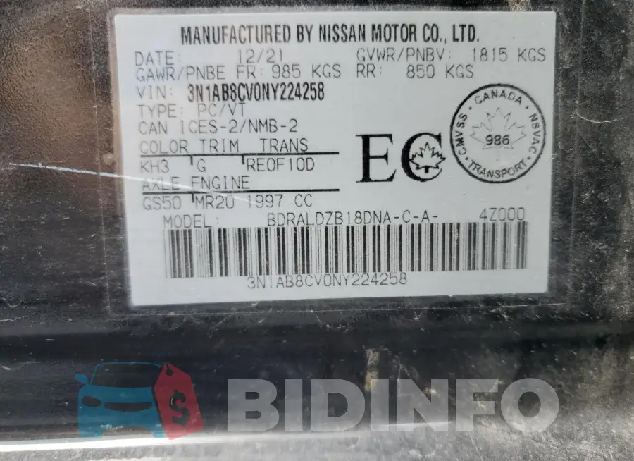 3N1AB8CV0NY224258 Photo# 13