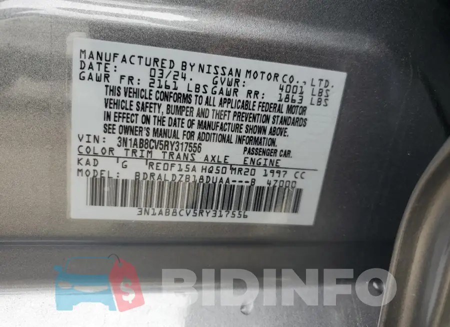 3N1AB8CV5RY317556 Photo# 12
