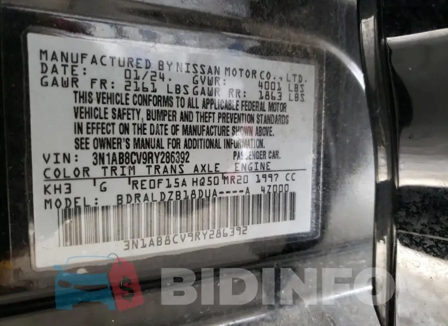 3N1AB8CV9RY286392 Photo# 12