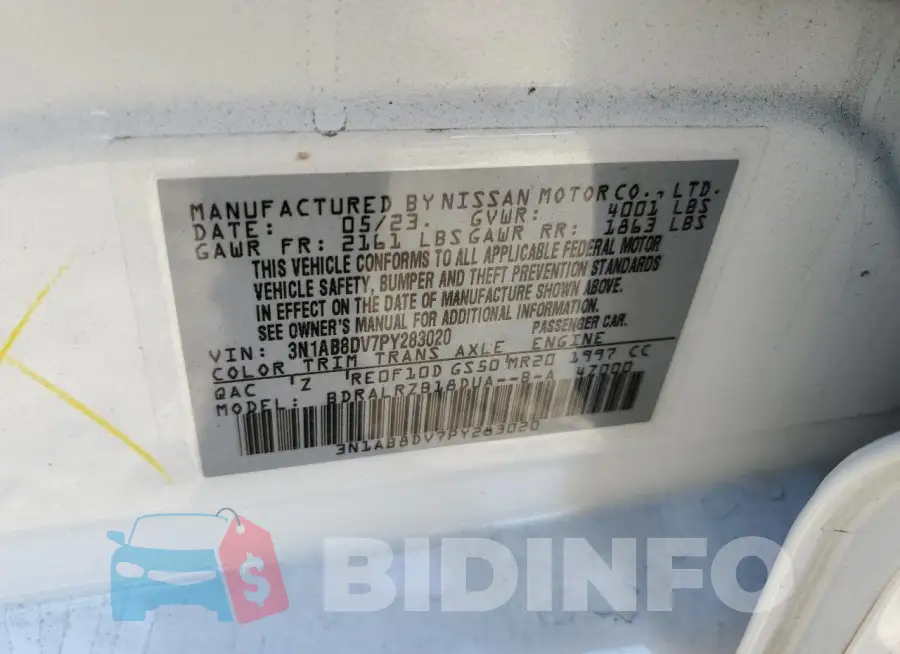 3N1AB8DV7PY283020 Photo# 13