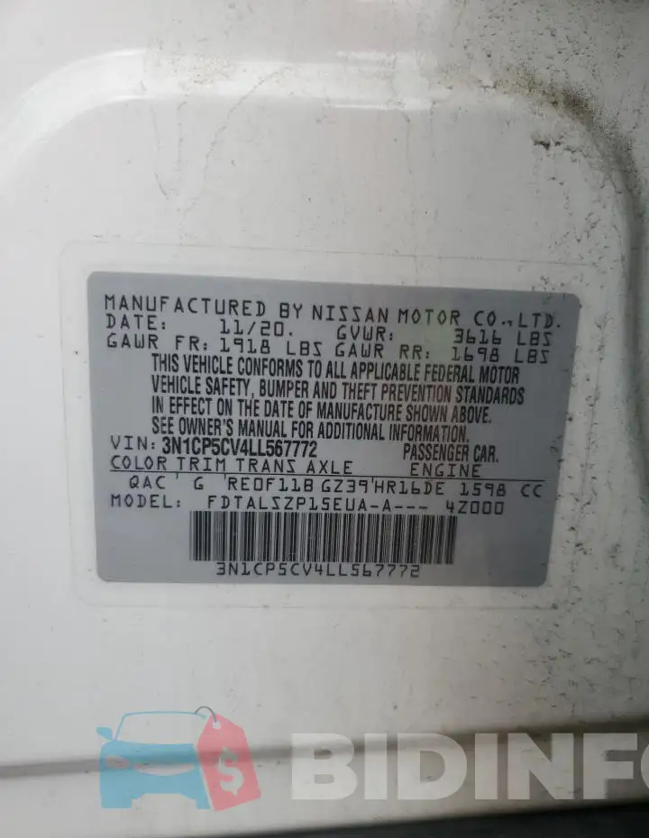3N1CP5CV4LL567772 Photo# 12