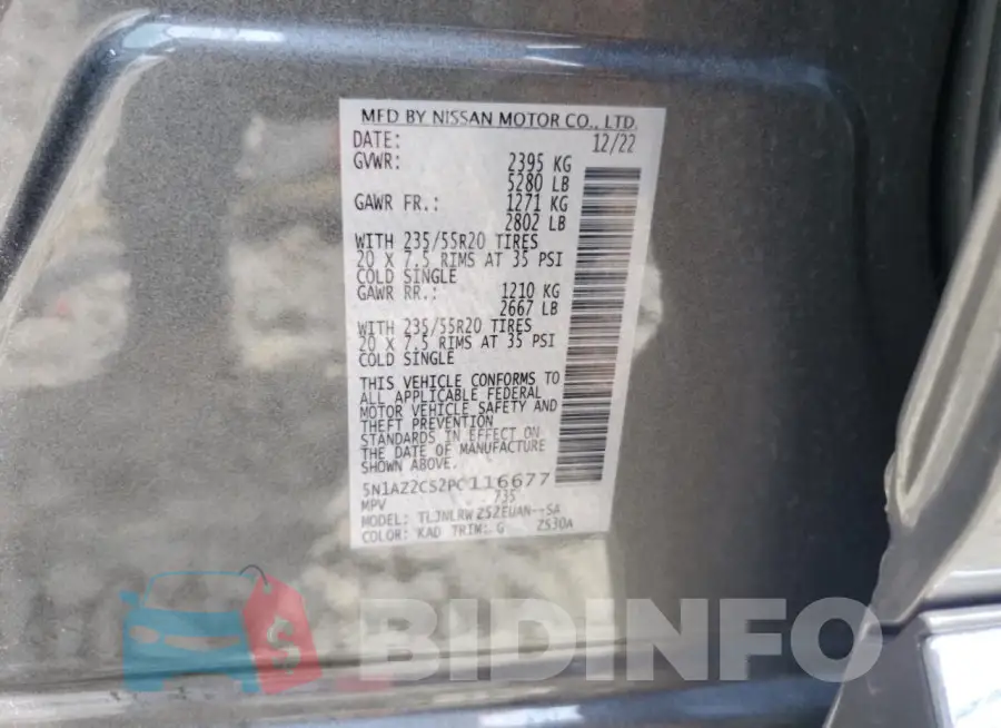 5N1AZ2CS2PC116677 Photo# 12