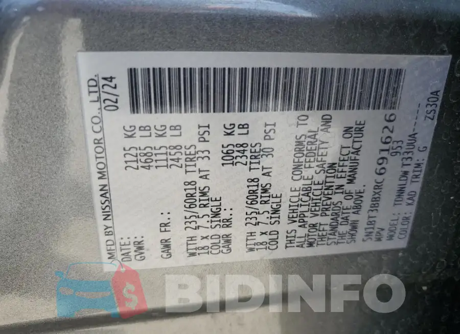 5N1BT3BBXRC691626 Photo# 13