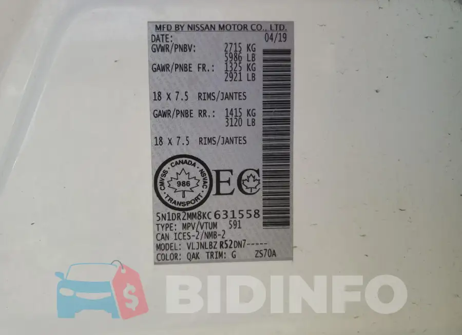 5N1DR2MM8KC631558 Photo# 13