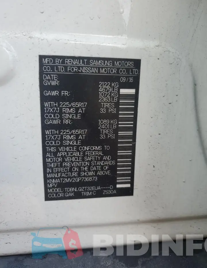 KNMAT2MV2GP736873 Photo# 12