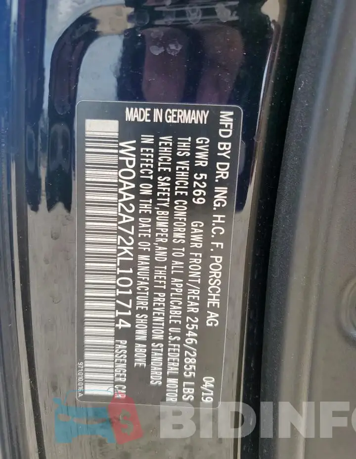 WP0AA2A72KL101714 Photo# 12