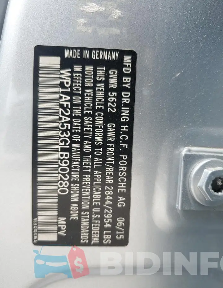 WP1AF2A53GLB90280 Photo# 13