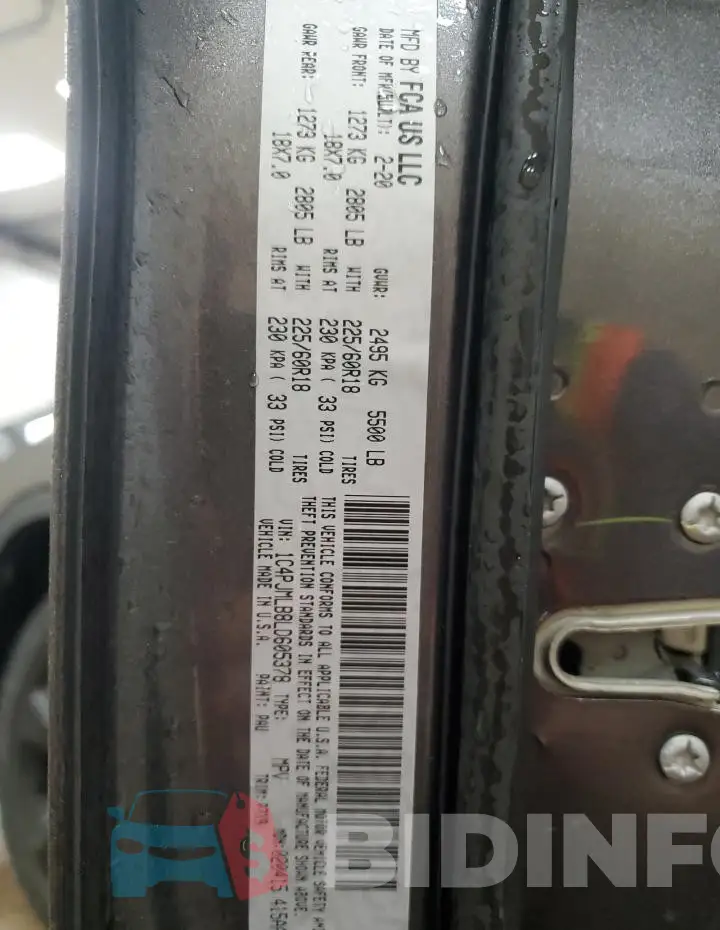 1C4PJMLB8LD605378 Photo# 13