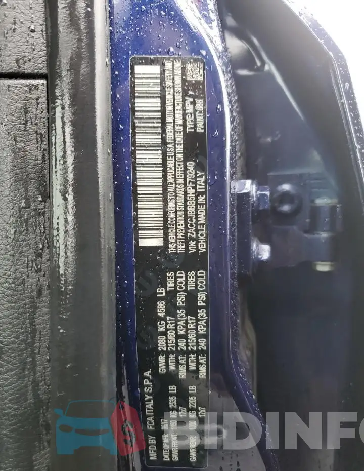 ZACCJBBB5HPF79240 Photo# 12