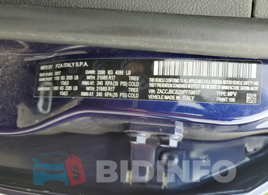 ZACCJBCB2HPF59817 Photo# 14
