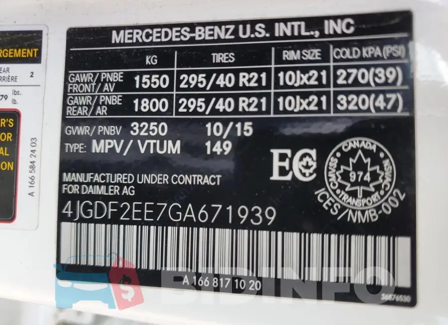 4JGDF2EE7GA671939 Photo# 13