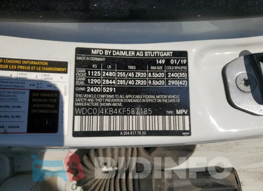 WDC0J4KB4KF587185 Photo# 14