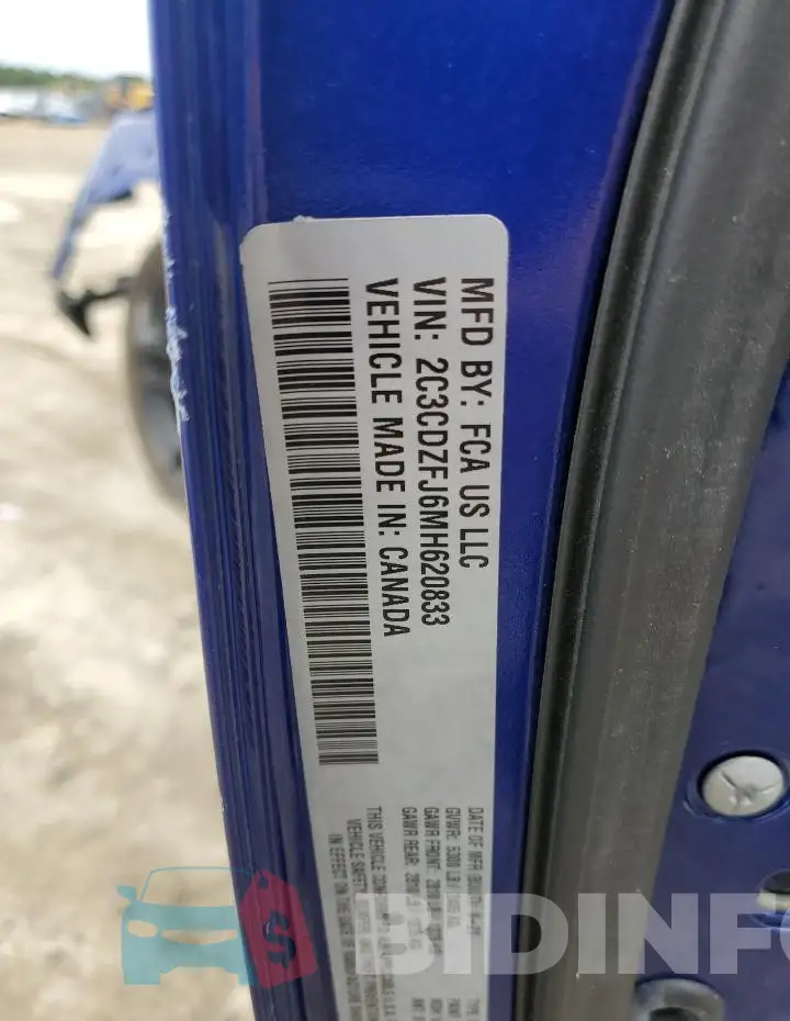 2C3CDZFJ6MH620833 Photo# 12