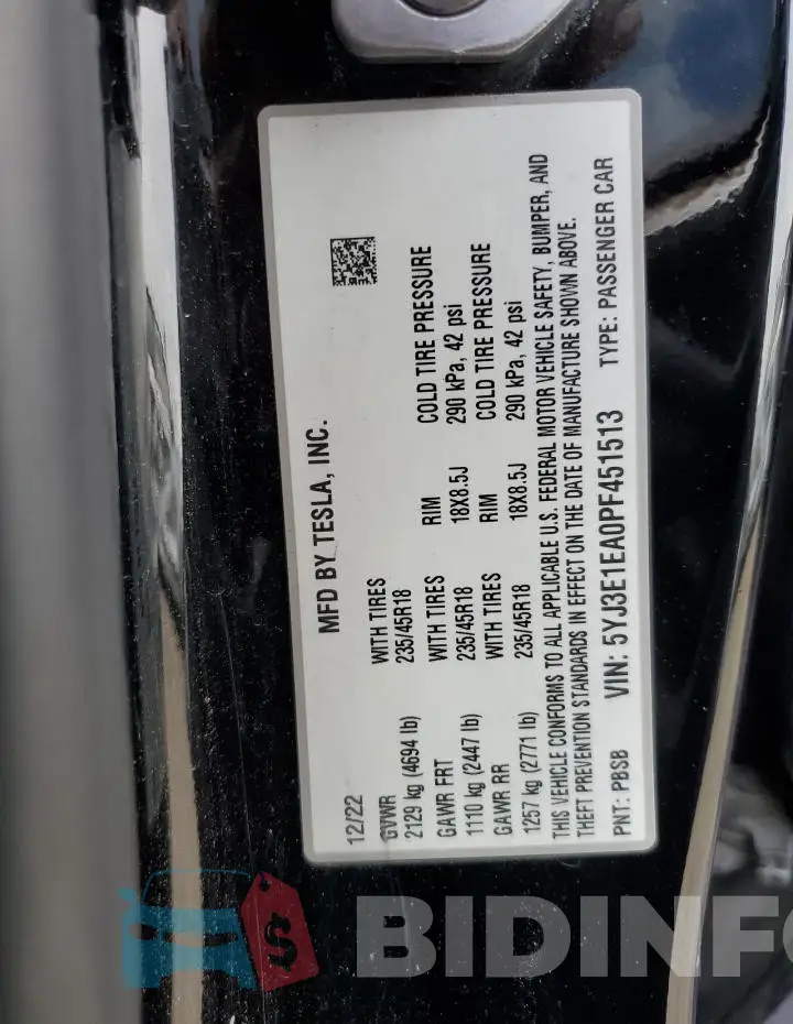 5YJ3E1EA0PF451513 Photo# 13