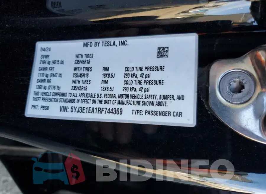 5YJ3E1EA1RF744369 Photo# 13