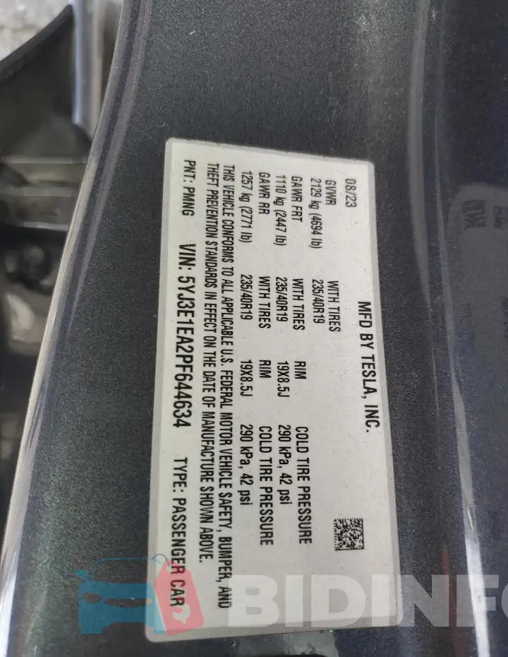 5YJ3E1EA2PF644634 Photo# 12