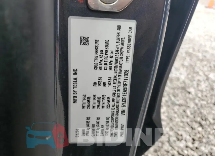5YJ3E1EA5RF717028 Photo# 12