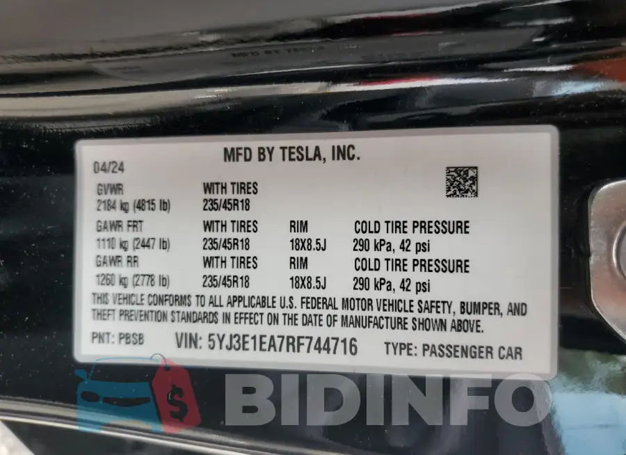 5YJ3E1EA7RF744716 Photo# 12