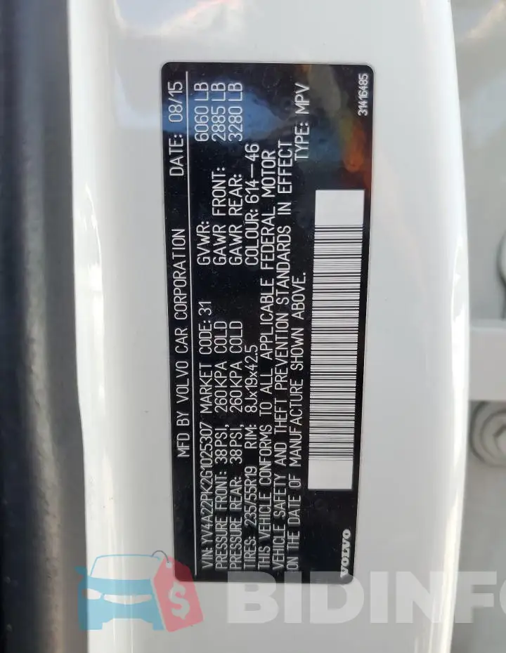 YV4A22PK2G1025307 Photo# 13