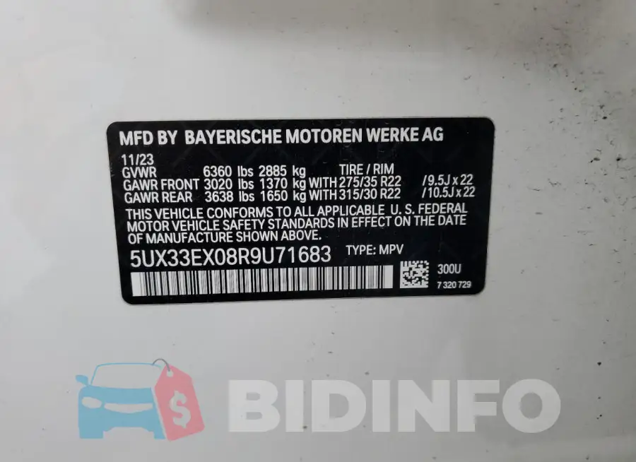 5UX33EX08R9U71683 Photo# 14