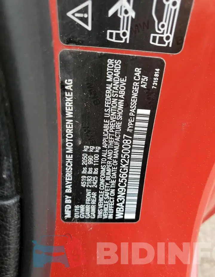 WBA3N9C56GK250087 Photo# 12
