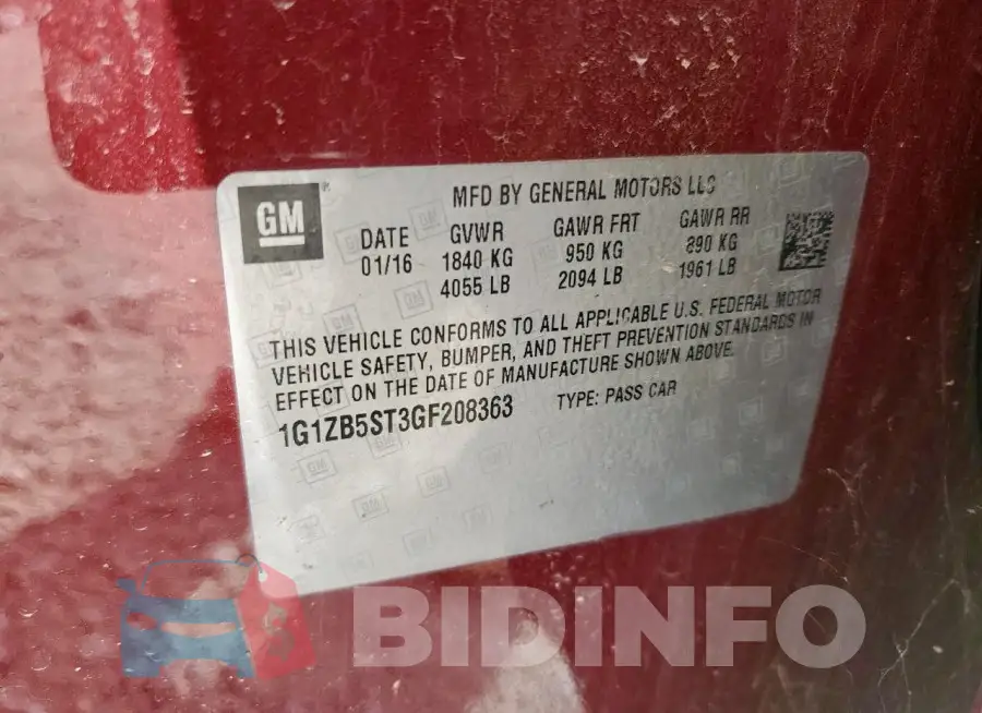 1G1ZB5ST3GF208363 Photo# 12