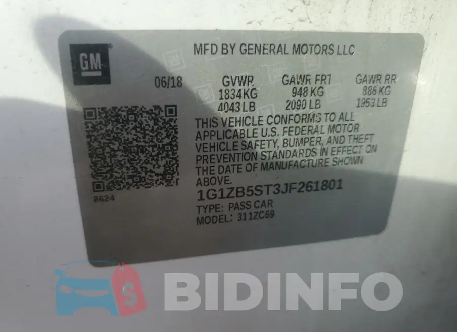 1G1ZB5ST3JF261801 Photo# 13